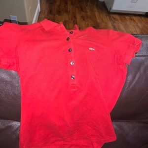Red collared shirt